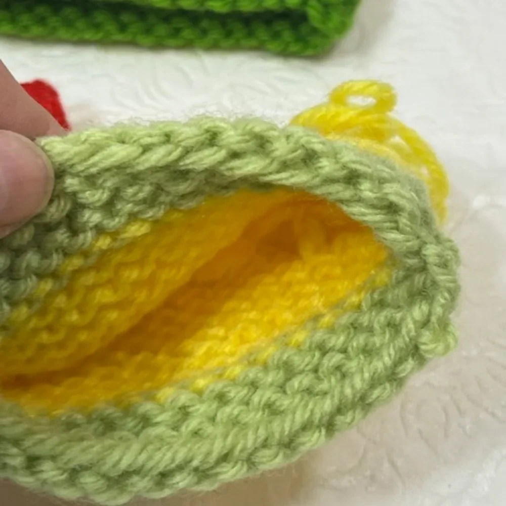 Two (2) Crocheted/Knitted Chicken/Hen Egg Cozies Covers Holder Decor 3.75